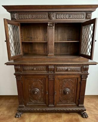 Credenza vetrina in legno massello