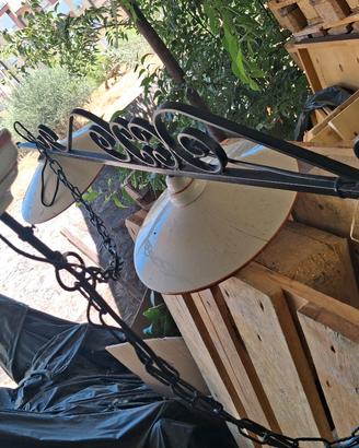 lampadario rustico in ferro battuto 
