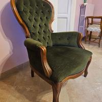 POLTRONA  BERGERE D'EPOCA IN VELLUTO - COPPIA