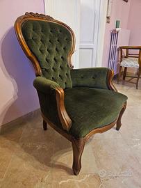 POLTRONA  BERGERE D'EPOCA IN VELLUTO - COPPIA