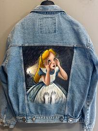 Giacca di Jeans Denim dipinta a mano Vintage