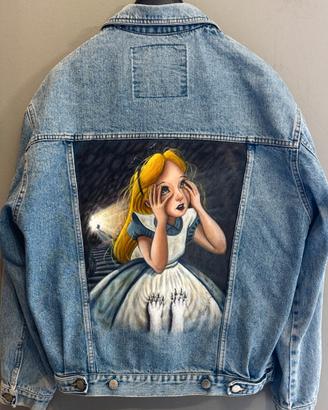 Giacca di Jeans Denim dipinta a mano Vintage
