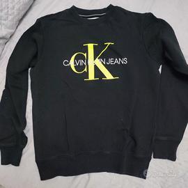Calvin Klein felpa donna nero tg xs 100% cotone 