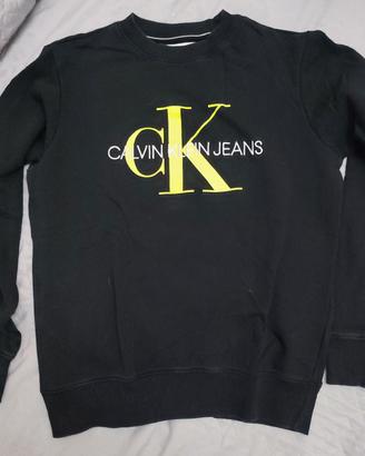 Calvin Klein felpa donna nero tg xs 100% cotone 
