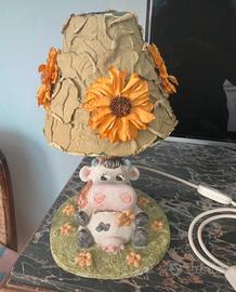 Lampada mucca in ceramica