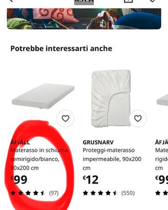 Kura materasso Ikea e tenda motivo bancarella