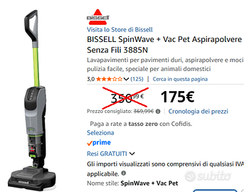 aspira e lava aspirapolvere Bissel pari al nuovo