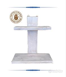 MENSOLA A DUE RIPIANI IN LEGNO STILE SHABBY CHIC