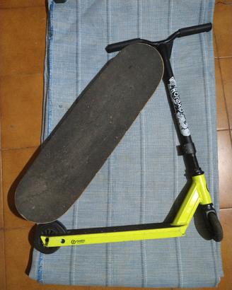 Monopattino e skateboard 