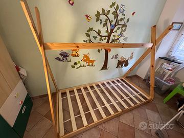 Letto cameretta bambini a tenda indiana