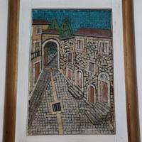 quadro strade del borgo antico mosaici in vetro