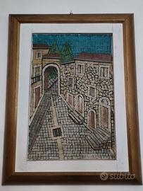 quadro strade del borgo antico mosaici in vetro