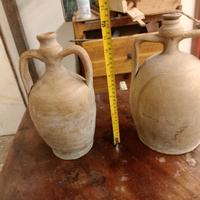 coppia di fiasche brocche  in terracotta antica 
