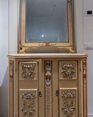 comò mobiletto stile barocco veneziano craquelè
