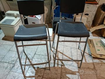 Coppia Sgabelli IKEA STIG con schienale - Neri -