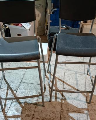 Coppia Sgabelli IKEA STIG con schienale - Neri -