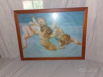 quadro in legno vetro raffigurante angeli