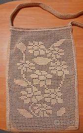 Borsa vintage uncinetto filet fatta a mano