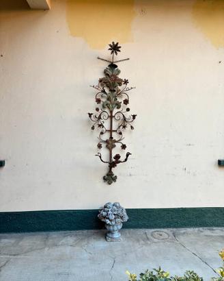 grande applique in ferro battuto ottocentesca 2mt