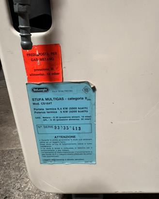 Stufa a gas delonghi 5kW