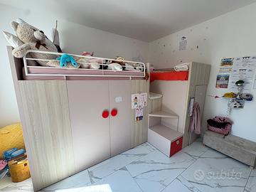 Cameretta a soppalco con Cabina Armadio e Scala