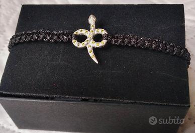 Bracciale in cordino con decorazione in argento