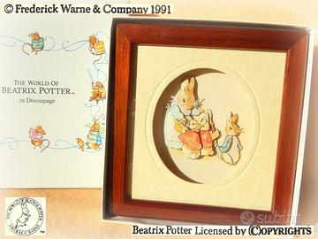 BEATRIX POTTER Vintage 1991 Quadretto coniglietti