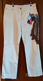 Pantalone donna in Jersey decorato a mano tg 54