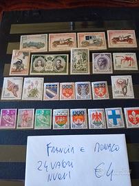 Francobolli Francia e Monaco più Italia 