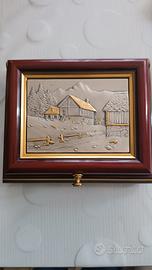 Paolo rossini porta carte legno - argento