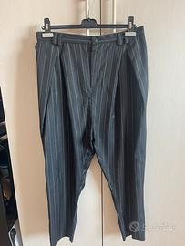 Pantalone gessato pinces uomo