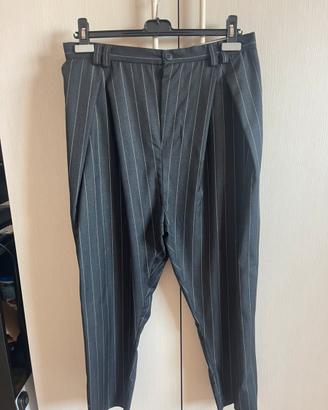 Pantalone gessato pinces uomo