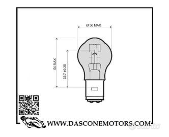 LAMPADINA LUCE BIANCA 12V 35/35W ba20d OVETTO NEOS