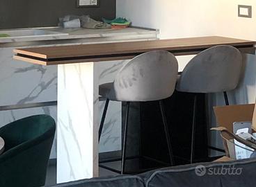 Bancone snack/ penisola marmo- legno