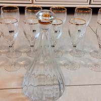 set bicchieri cristallo filo oro