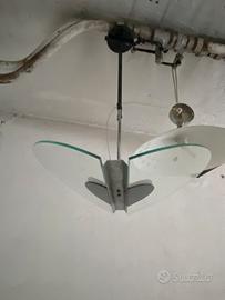 Lampadario Vintage anni 80, 70 cromato