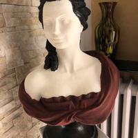 GRANDE BUSTO DONNA CM. 56 STATUA IN PIETRA 30KG