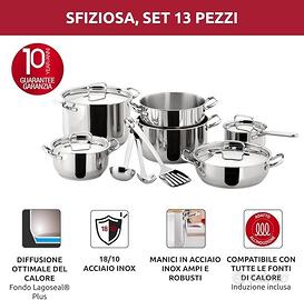 Lagostina Set di Pentole Induzione, Gas e Forno in