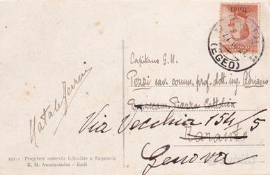 Italia Colonie Rodi 1922 Cartolina con 20 cent. 