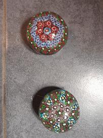 Due fermacarte millefiori Murano