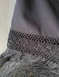 ACCESSORI SCIALLE BLU NOTTE CON FRANGE DI SETA