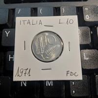 Moneta 10 Lire ROMAGNOLI 1971 - FDC
