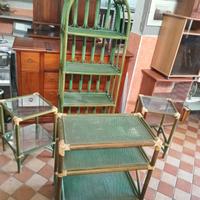 carrello, comodini e libreria