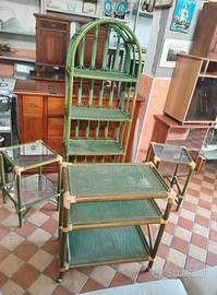 carrello, comodini e libreria