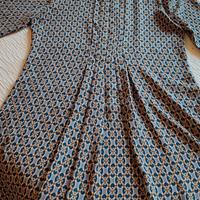 abito corto blu/azzurro polvere/marrone