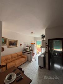Divano in pelle color salmone