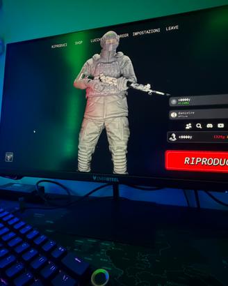 Monitor gaming HDR 165hz con led 1920x1080