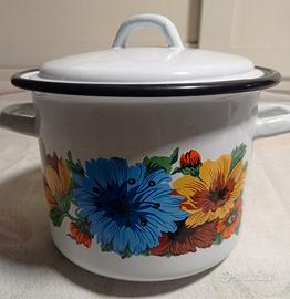 Pentole vintage in ceramica smaltata 