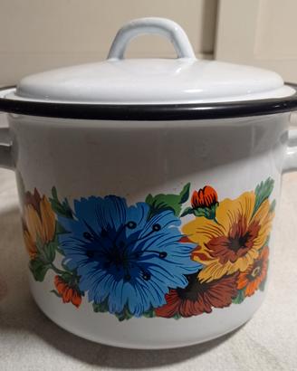 Pentole vintage in ceramica smaltata 