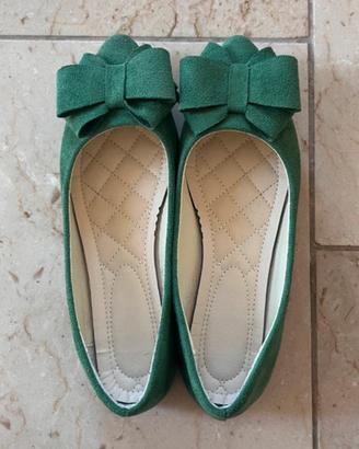 Ballerine verdi con fiocco 38